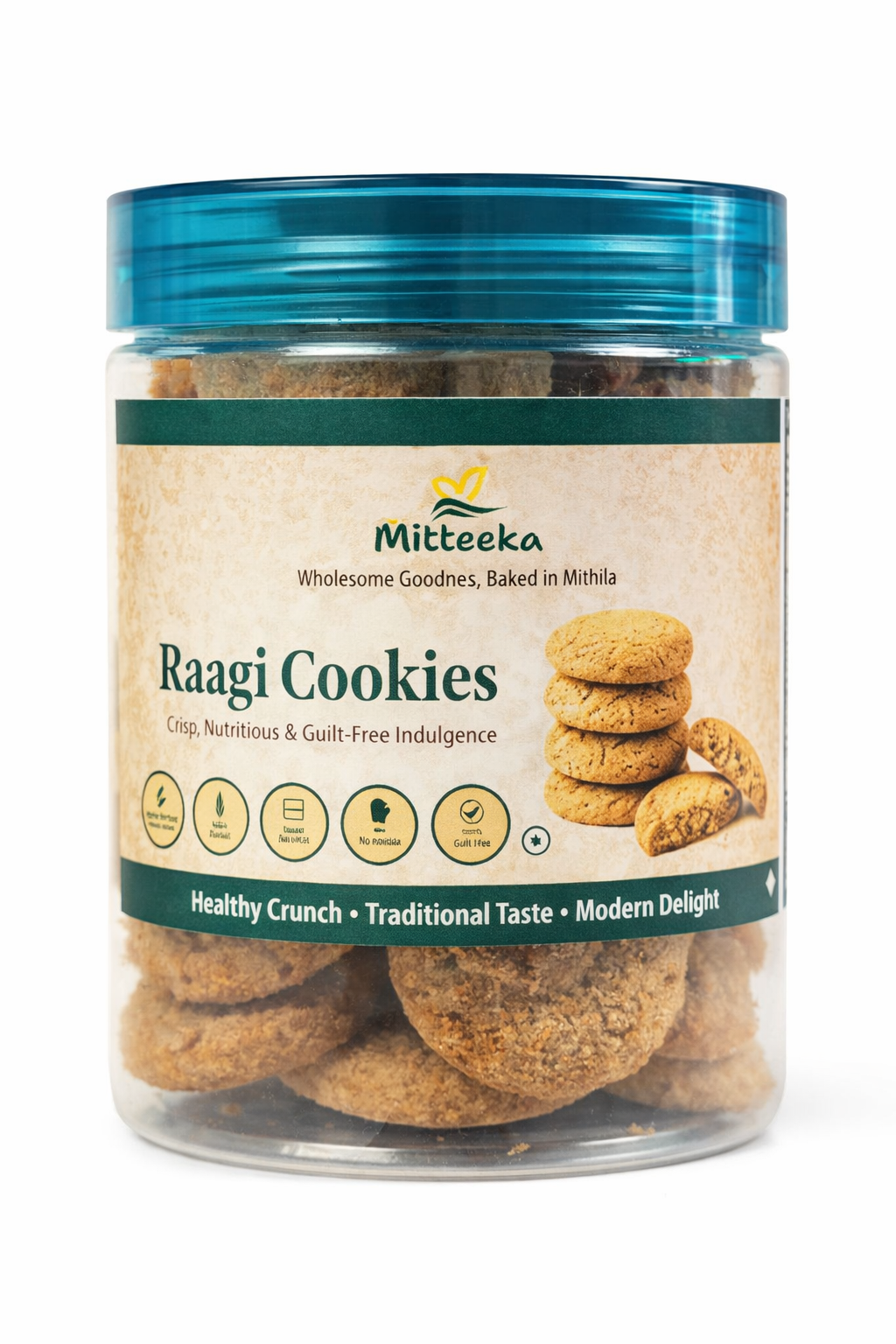 Mitteeka Raagi Cookies, Finger Millet Wholesome Cookies, Vegetarian, No Preservatives, 200G